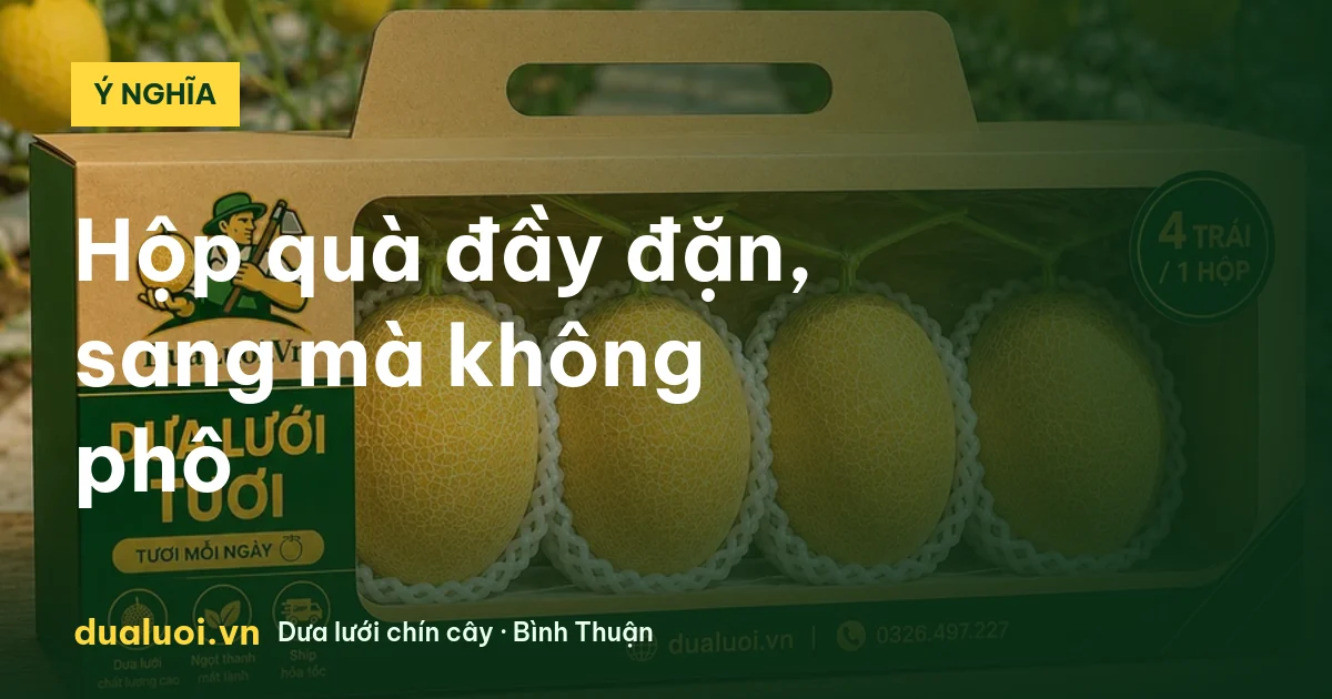 Hộp quà dưa lưới 4 trái đầy đặn để biếu Tết